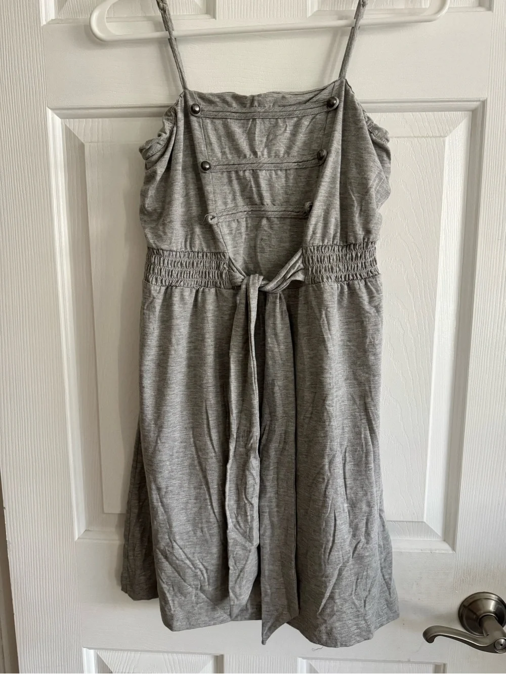 Self Esteem Heather Gray Strappy Mini Dress Medium - Picture 3 of 5